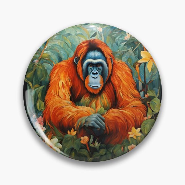 Item preview, A magnificent orangutan among tropical leaves and flowers. designed and sold by Natalia-Vlad.