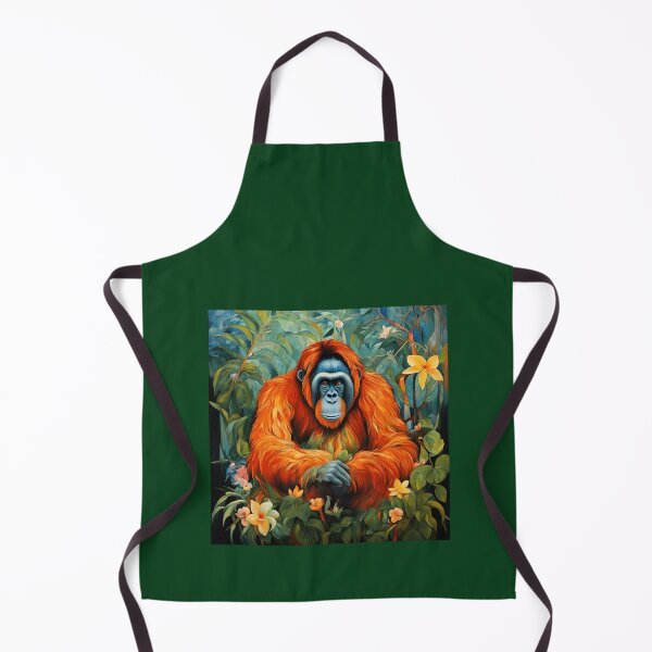 Item preview, A magnificent orangutan among tropical leaves and flowers. designed and sold by Natalia-Vlad.