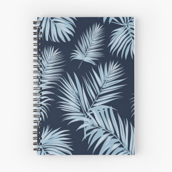 Item preview, RogerPattern - "Light Blue Palms on Navy Blue: Tropical Elegance" designed and sold by RogerPattern.