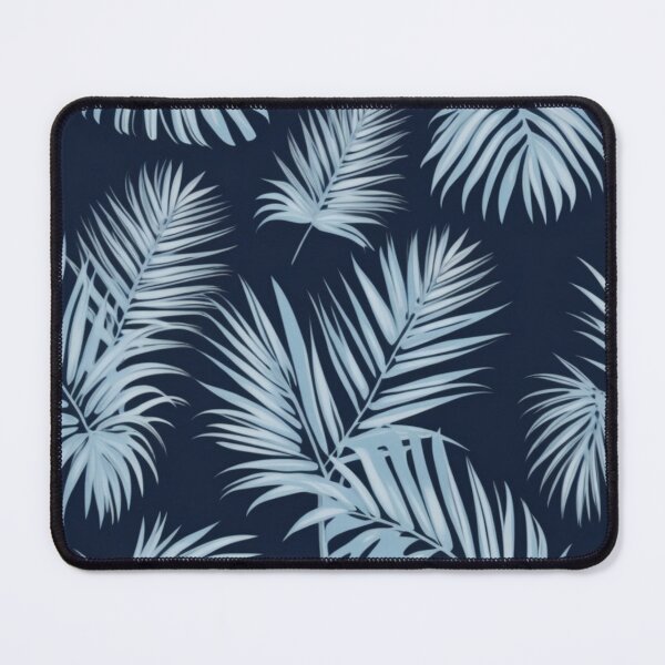 Item preview, RogerPattern - "Light Blue Palms on Navy Blue: Tropical Elegance" designed and sold by RogerPattern.