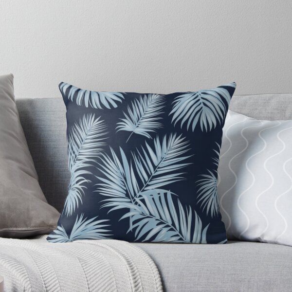 Item preview, RogerPattern - "Light Blue Palms on Navy Blue: Tropical Elegance" designed and sold by RogerPattern.
