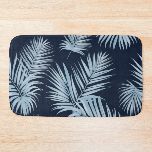Item preview, RogerPattern - "Light Blue Palms on Navy Blue: Tropical Elegance" designed and sold by RogerPattern.