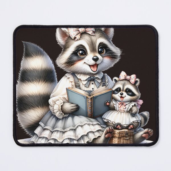 Item preview, Cute Racoon reads a book! designed and sold by fribabywonder.