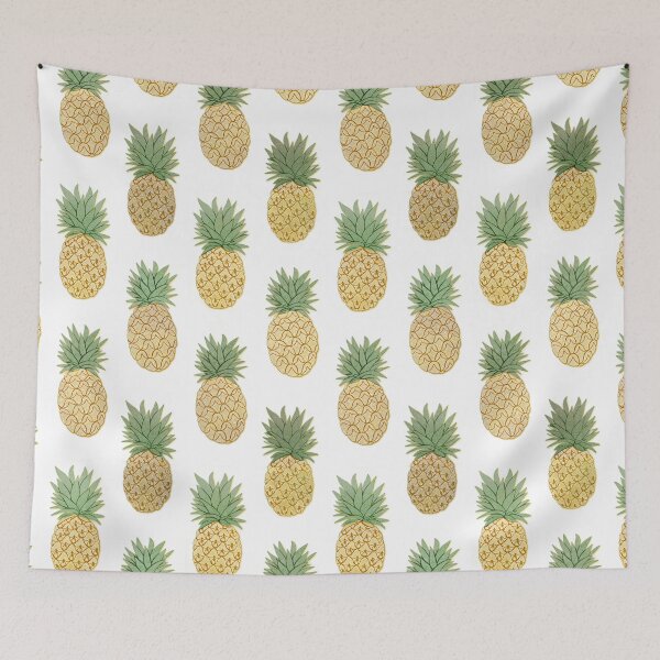 Item preview, Pineapple art on black for summmer tropical vibes designed and sold by MagentaRose.