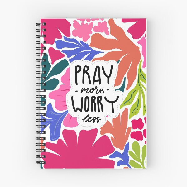 Item preview, Pray more worry less quote, flowers colorful design designed and sold by raymishop.