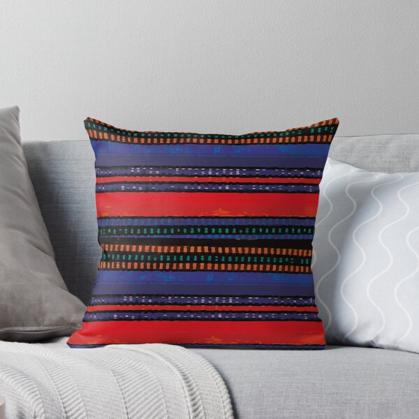 Item preview, Royal blue red stripes mexican serape blanket designed and sold by T-Mex.