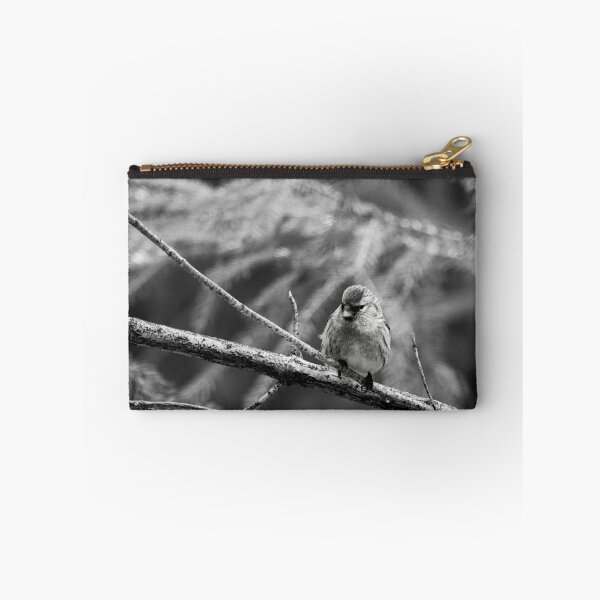 Item preview, In the sprucw. Mealy redpoll bw designed and sold by Jouko Lehto Photography.