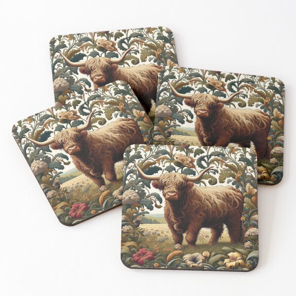 Item preview, Meadow Monarch: Highland Cow in Blooming Field designed and sold by Suzana Djordjevic.