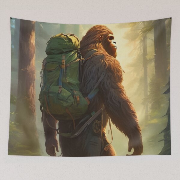 Item preview, Bigfoot Sasquatch Hiking Forest Trail designed and sold by FunnyT-Shirts.