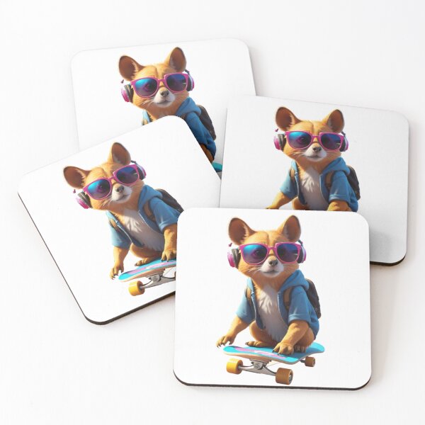 Item preview, Animal, Skateboard, Creature, Sweet, Glasses, Headphones, Blue, Pink designed and sold by Ciarka.