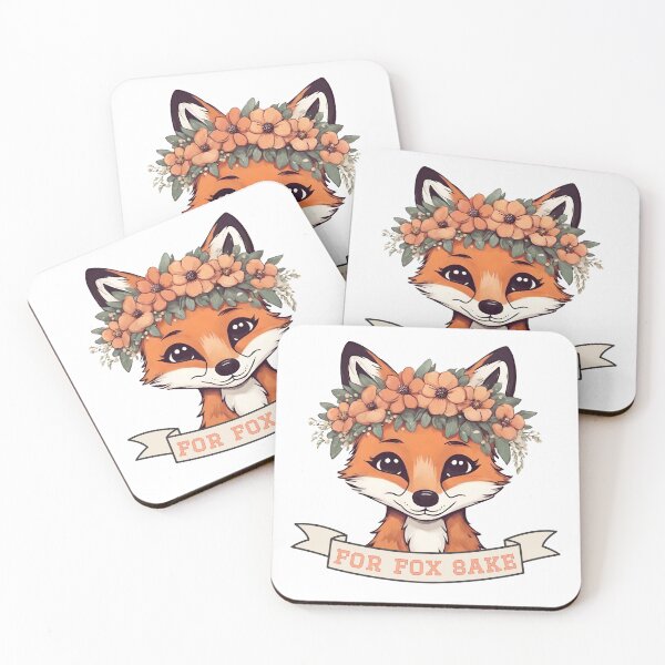 Item preview, For Fox Sake Cute fox with Flower Crown designed and sold by camrynangela.