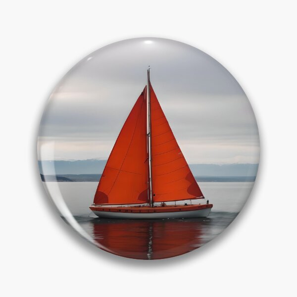Item preview, Monochromatic Red Sailboat Coastal Scene designed and sold by ShadeScapeArt.