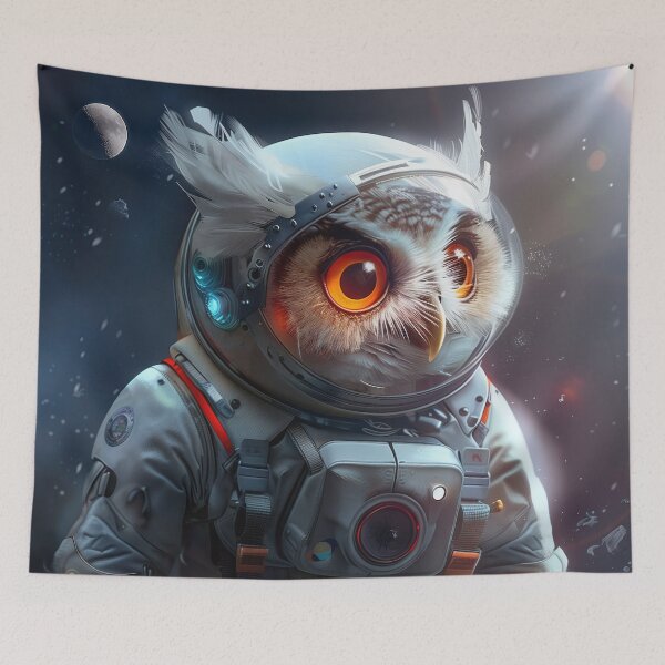 Item preview, Curious Cute Owl Astronaut in Space Suit Exploring Foreign Planet designed and sold by Mullet Monkey.