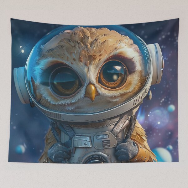 Item preview, Adorable Owl Astronaut Exploring Outer Space Galaxy designed and sold by Mullet Monkey.
