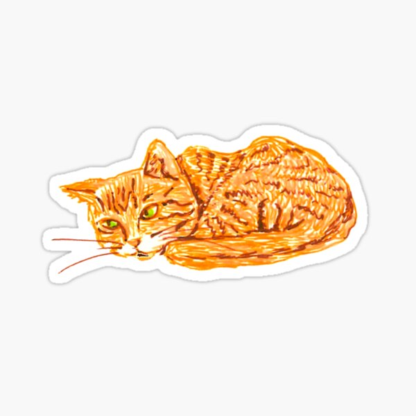 Aperçu de l'œuvre Chat rouquin dort créée et vendue par Anna Rivet.