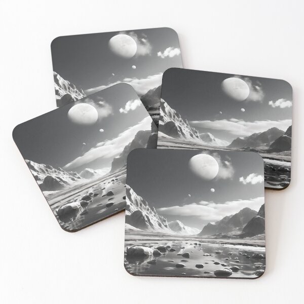 Item preview, Majestic Monochromatic Alien World Landscape designed and sold by ShadeScapeArt.
