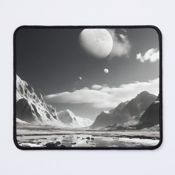 Item preview, Majestic Monochromatic Alien World Landscape designed and sold by ShadeScapeArt.