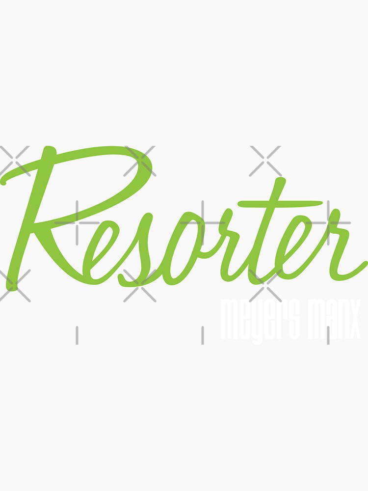 Resorter Logo Script w Meyers Manx for Dark