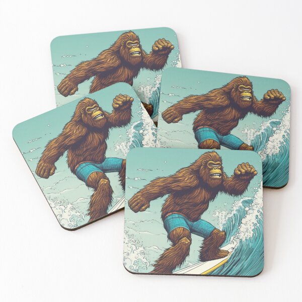 Item preview, Bigfoot Sasquatch Surfing Big Wave designed and sold by FunnyT-Shirts.