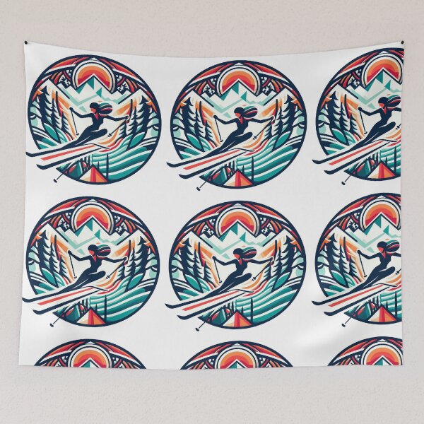 Item preview, woman skiing designed and sold by Sara-Design-SD.