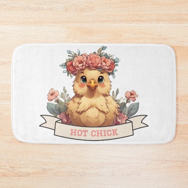 Item preview, Hot Chick Pun Cute Chick Chicken with Flower Crown designed and sold by camrynangela.