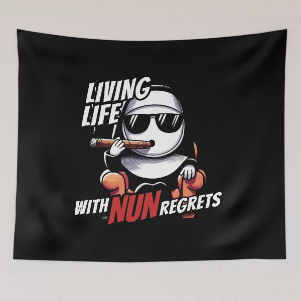 Item preview, Lifing life with NUN regrets Funny pun designed and sold by DoodleDashShop.