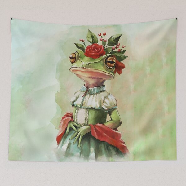 Item preview, Whimsical Vintage : Portraits, Traveling Frog and Girl, Chalky Charm designed and sold by MarinaFila.
