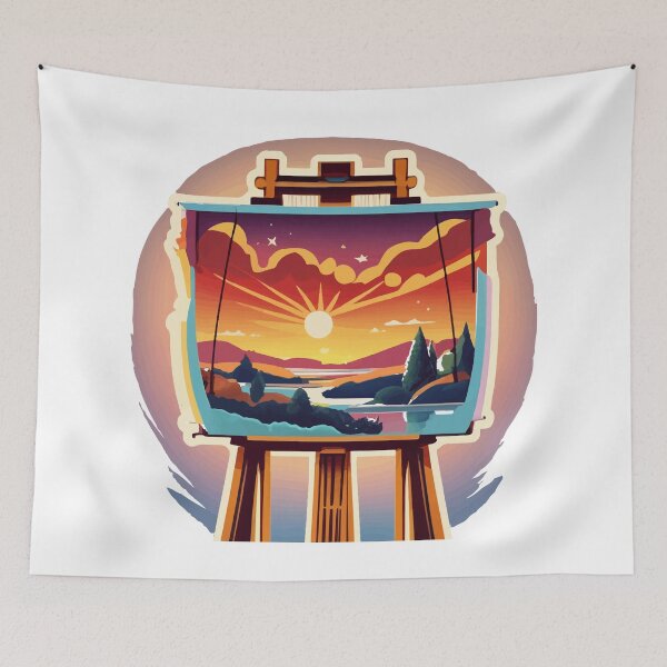 Item preview, Sunrise Canvas on Easel - Artistic Scene designed and sold by NiftyWrx.