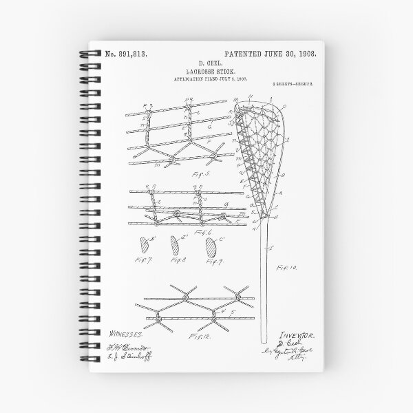 Item preview, Lacrosse Stick Vintage Patent Art White Background designed and sold by Peek-Designs.
