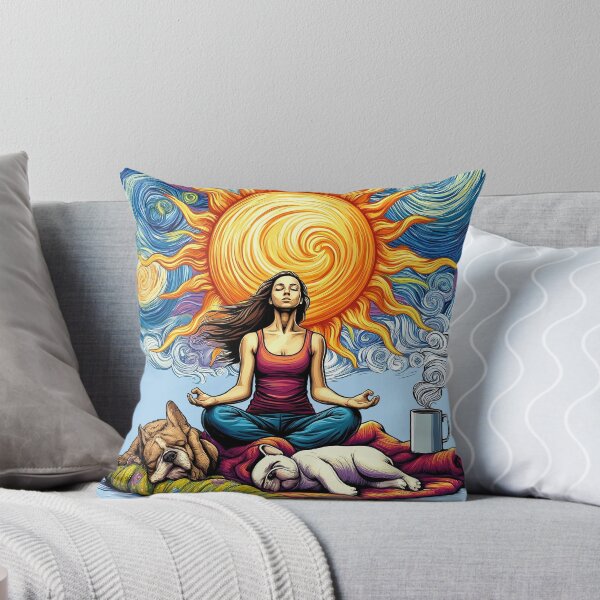 Item preview, Woman French Bulldog and Wine Meditation designed and sold by bunnyboiler.
