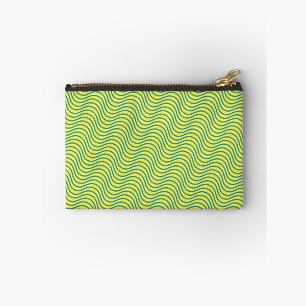 Item preview, Blue Curly Waves Swaying Lines Yellow Borderless Blueprint designed and sold by Alchemy-A-La-G.