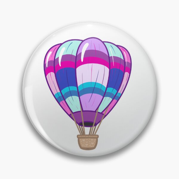 Item preview, Hot air balloon with fuchsia and violet lines designed and sold by OnlyStickersEle.