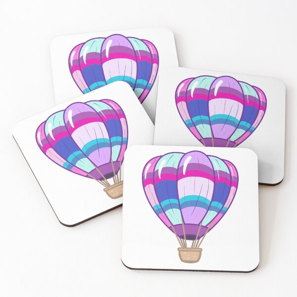 Item preview, Hot air balloon with fuchsia and violet lines designed and sold by OnlyStickersEle.