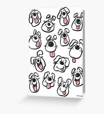 Happy Dog Faces Greeting Card