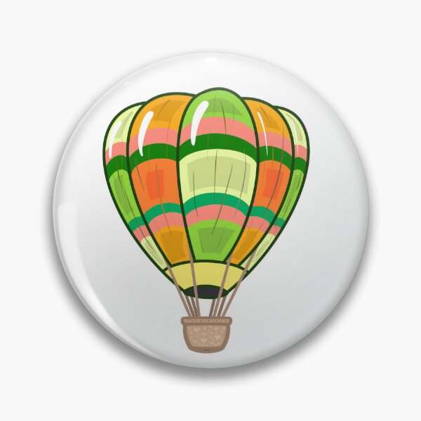Item preview, Hot air balloon with green and salmon lines designed and sold by OnlyStickersEle.