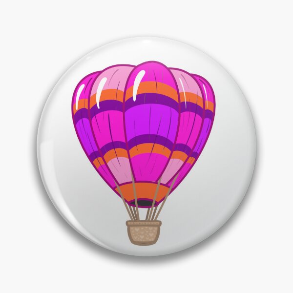Item preview, Hot air balloon with orange and purple lines designed and sold by OnlyStickersEle.