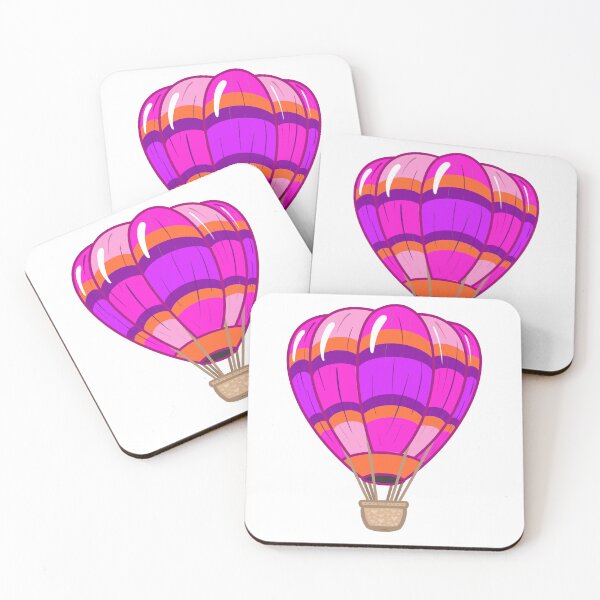 Item preview, Hot air balloon with orange and purple lines designed and sold by OnlyStickersEle.