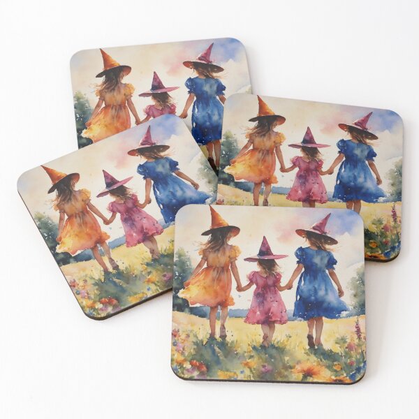 Item preview, Little Summer Witches Playing in the Meadow designed and sold by Lyra The Lavender Witch.