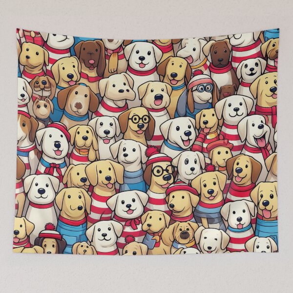 Item preview, Striped Harmony Canine Companions in Coordinated Attire Delight designed and sold by ArtComixHaven.