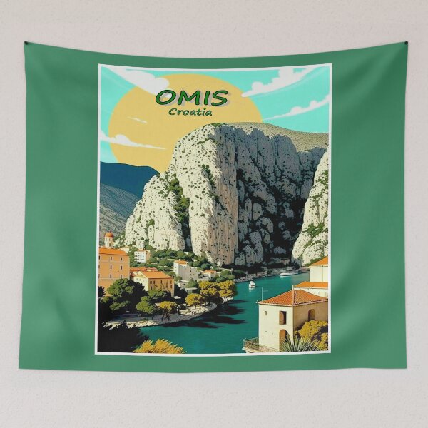 Item preview, Omis Croatia Vintage Travel and Tourism Advertising Print designed and sold by posterbobs.