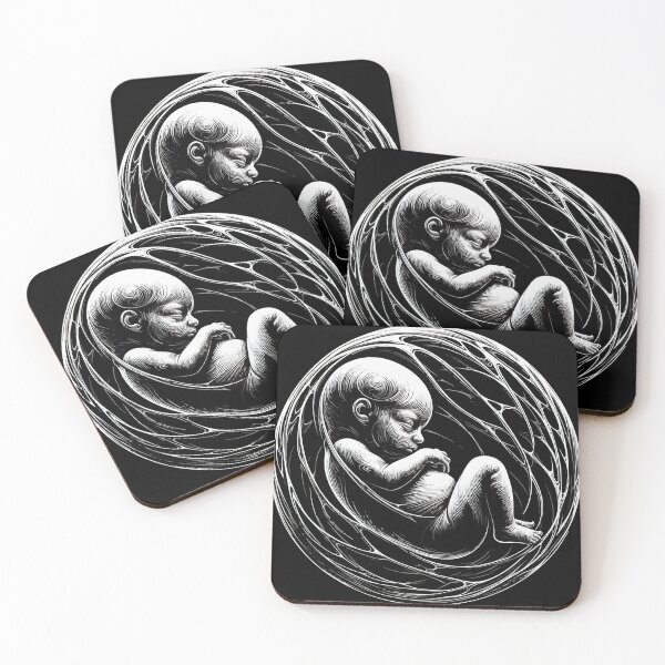 Item preview, Monochromatic Black And White Embryology Outline  designed and sold by TomFrontierArt.