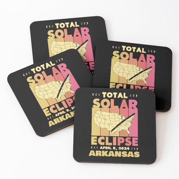 Item preview, Arkansas Total Solar Eclipse with MAP - in Sun Hues 2024 April 8 designed and sold by EmeraldeaArt.