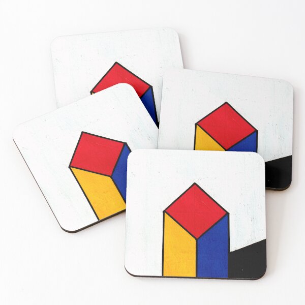 Item preview, Mondrian Inspired Diamond Pillar Geometric Abstract Acrylic Painting designed and sold by abstractartalex.