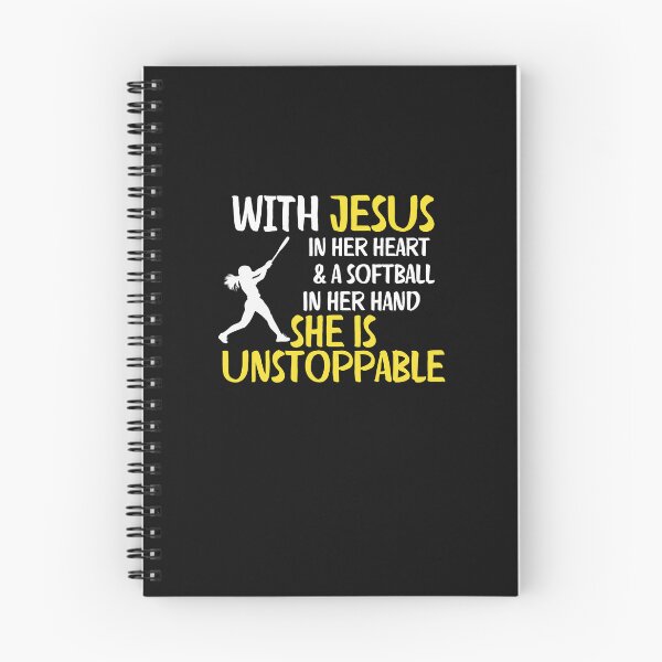 Item preview, With Jesus In Her Heart And A Softball In Her Hand She Is Unstoppable Cute Inspirational Christian Softball Player designed and sold by lou731.