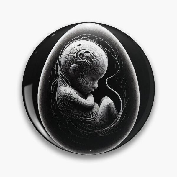 Item preview, Monochromatic Black And White Embryo Outline  designed and sold by TomFrontierArt.