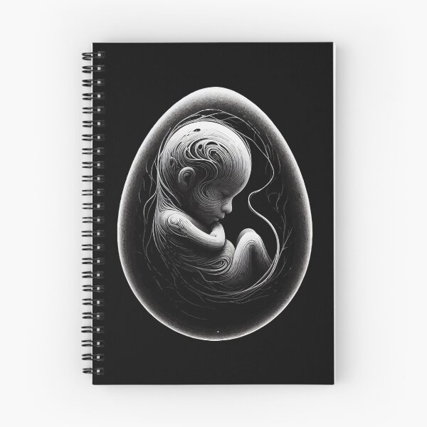 Item preview, Monochromatic Black And White Embryo Outline  designed and sold by TomFrontierArt.