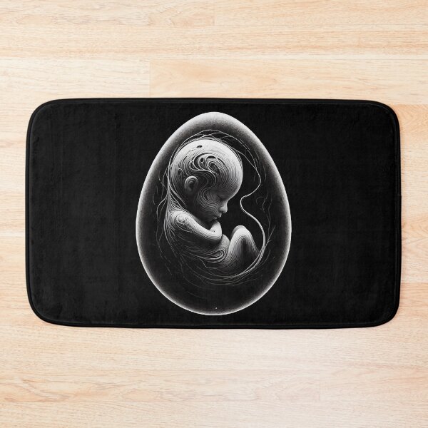 Item preview, Monochromatic Black And White Embryo Outline  designed and sold by TomFrontierArt.