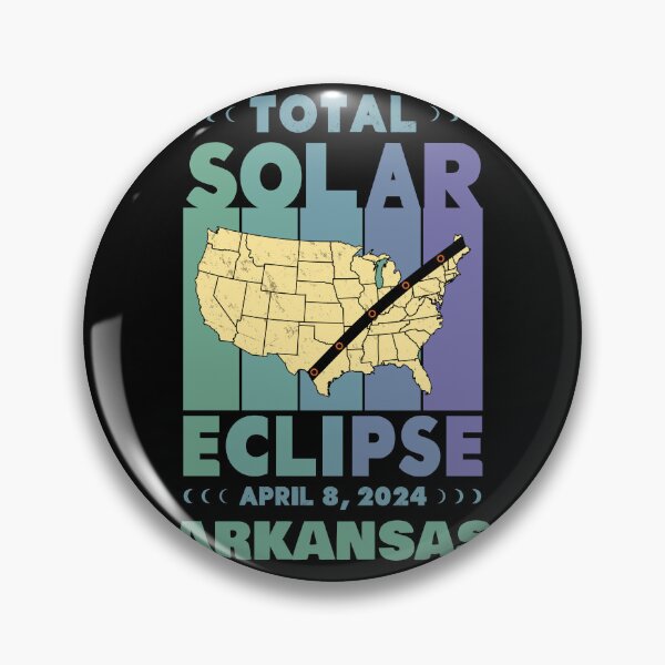 Item preview, Arkansas Total Solar Eclipse with MAP - in Green and Blue Hues 2024 April 8 designed and sold by EmeraldeaArt.