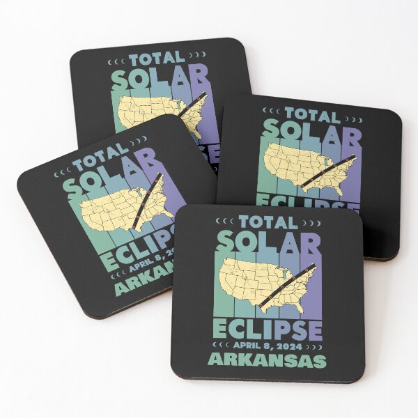 Item preview, Arkansas Total Solar Eclipse with MAP - in Green and Blue Hues 2024 April 8 designed and sold by EmeraldeaArt.