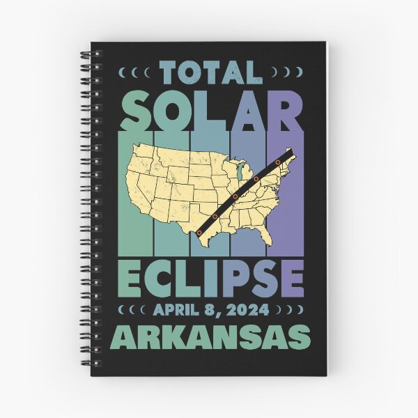 Item preview, Arkansas Total Solar Eclipse with MAP - in Green and Blue Hues 2024 April 8 designed and sold by EmeraldeaArt.